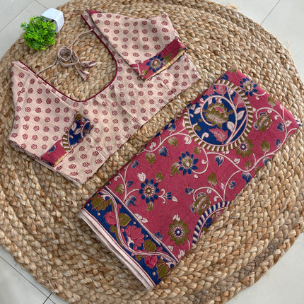 Saree With Stitched Blouse - (SIZE-40-44) - SWS 451