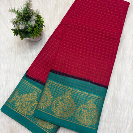 Sungudi Cotton Saree – SCS 07