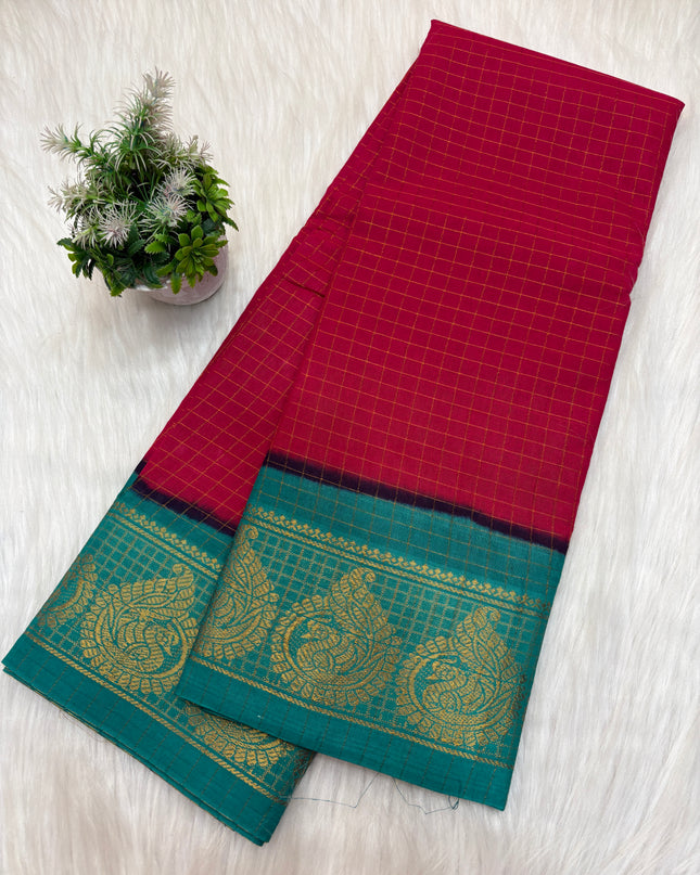 Sungudi Cotton Saree – SCS 07