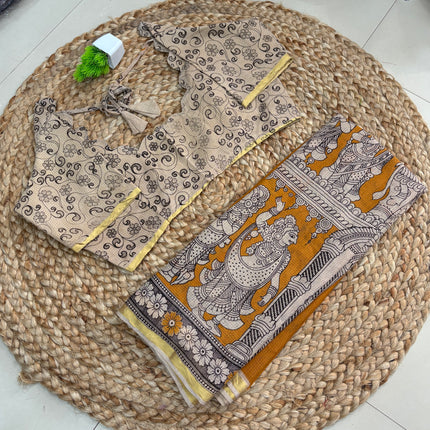 Saree With Stitched Blouse - (SIZE-40-44) - SWSB 456