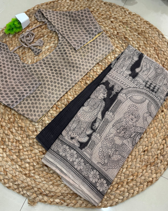 Saree With Stitched Blouse - (SIZE-40-44) - SWSB 462