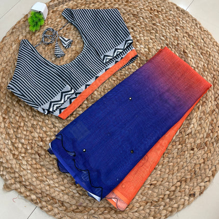Saree With Stitched Blouse - (SIZE-32-34) - SWSB 464