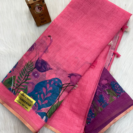 Linen Cotton Saree - LCS 12
