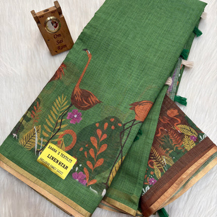 Linen Cotton Saree - LCS 13