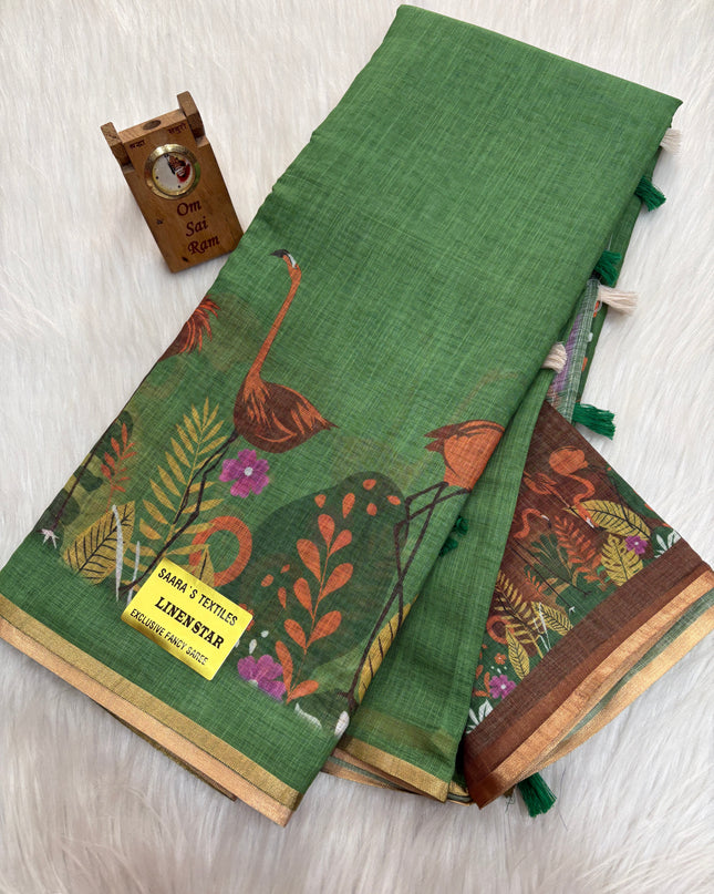 Linen Cotton Saree - LCS 13