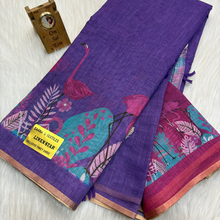 Linen Cotton Saree - LCS 14