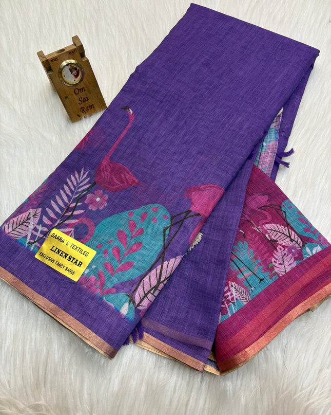 Linen Cotton Saree - LCS 14