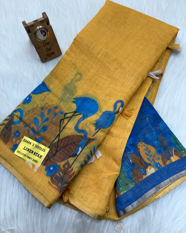 Linen Cotton Saree - LCS 15