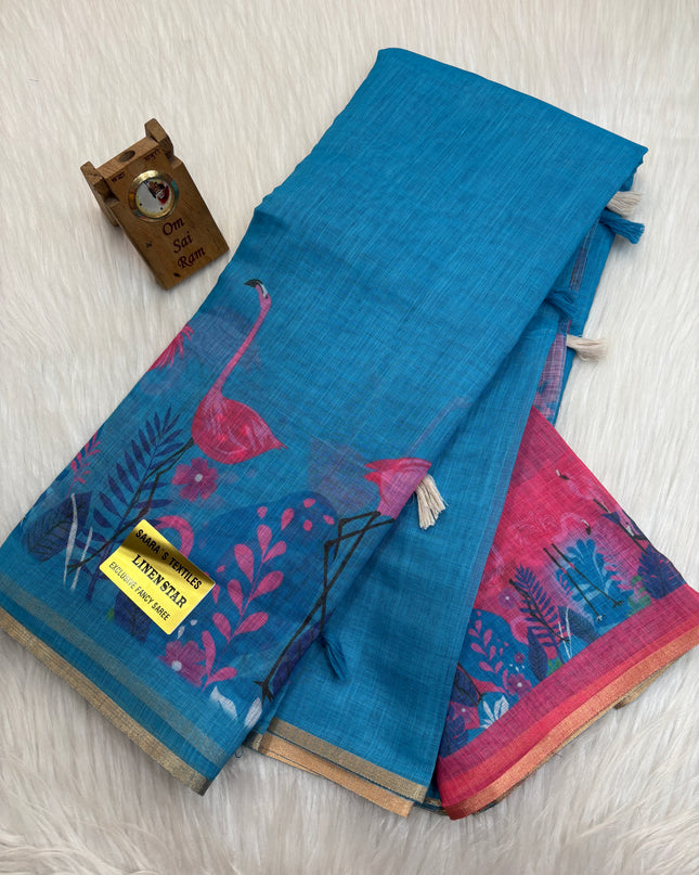 Linen Cotton Saree - LCS 16