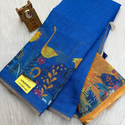 Linen Cotton Saree - LCS 18