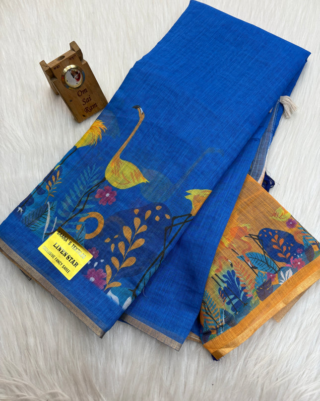 Linen Cotton Saree - LCS 18