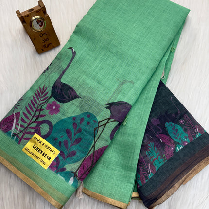 Linen Cotton Saree - LCS 19