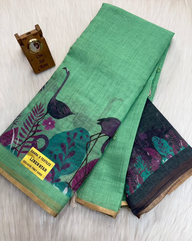 Linen Cotton Saree - LCS 19