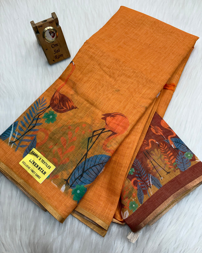 Linen Cotton Saree - LCS 21