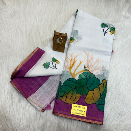 Linen Cotton Saree – LCS 052