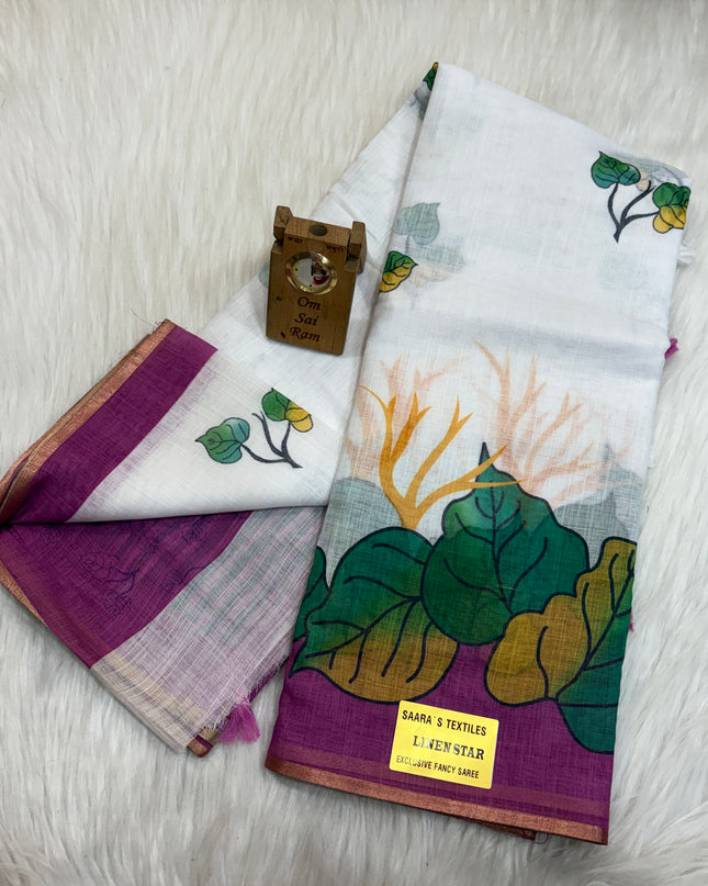 Linen Cotton Saree – LCS 052