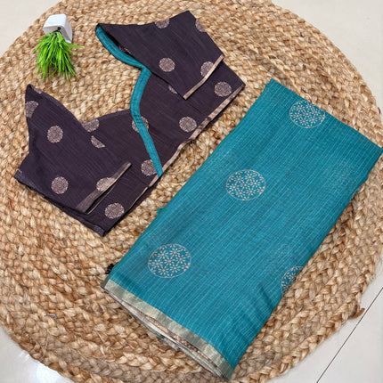 Saree With Stitched Blouse - (SIZE-38-42) - SWSB 477