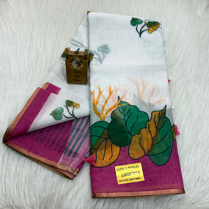 Linen Cotton Saree – LCS 054