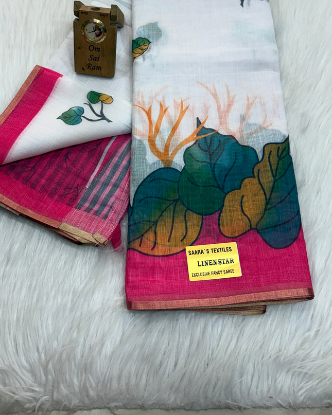Linen Cotton Saree – LCS 060