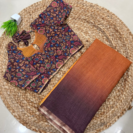 Saree With Stitched Blouse - (SIZE-40-44) - SWSB 475
