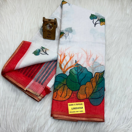 Linen Cotton Saree – LCS 055