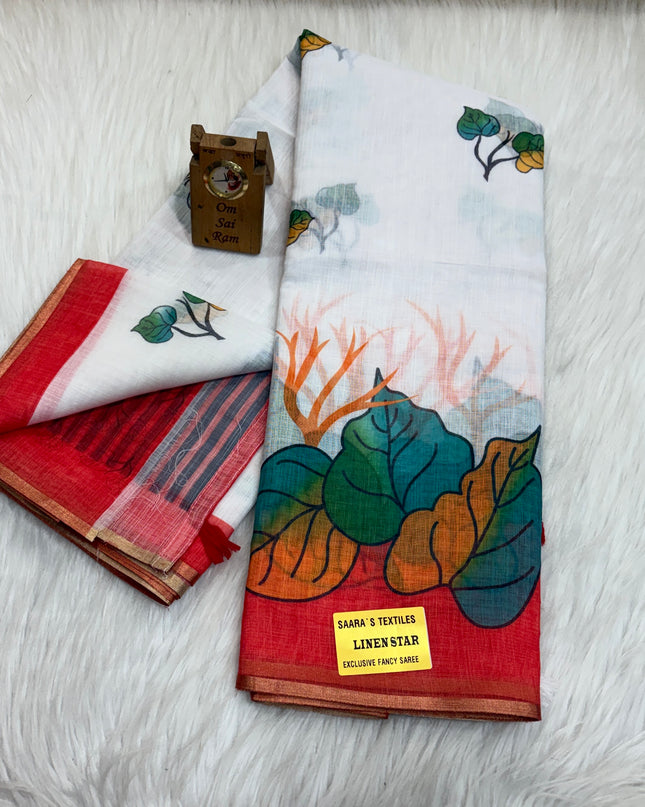 Linen Cotton Saree – LCS 055