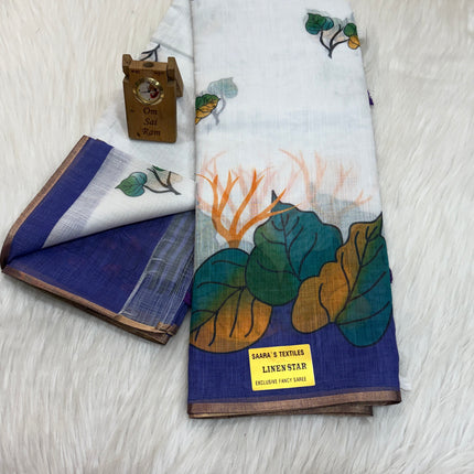 Linen Cotton Saree – LCS 056