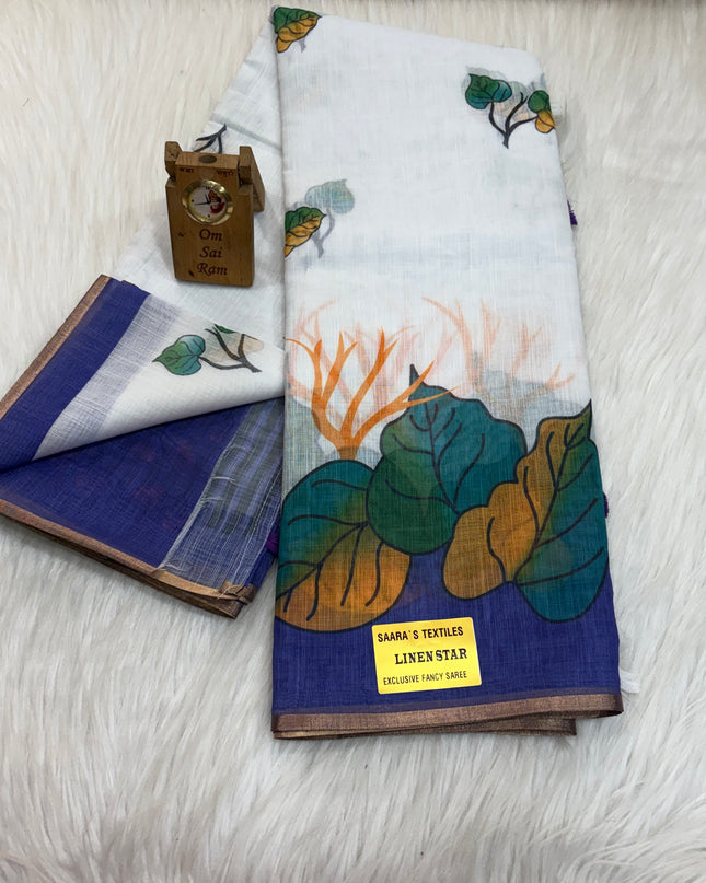 Linen Cotton Saree – LCS 056