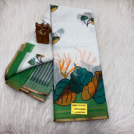 &nbsp;  Linen Cotton Saree – LCS 057