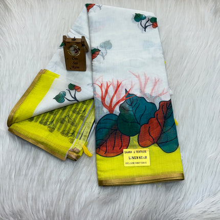 Linen Cotton Saree – LCS 058