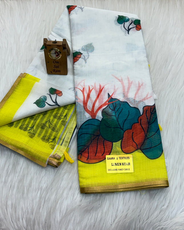 Linen Cotton Saree – LCS 058