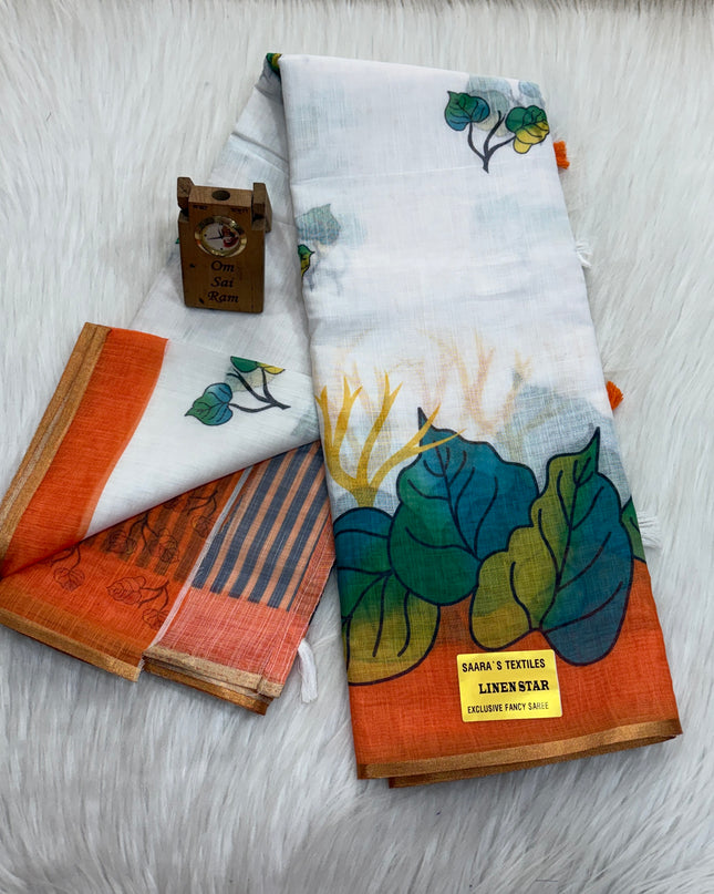 Linen Cotton Saree – LCS 059