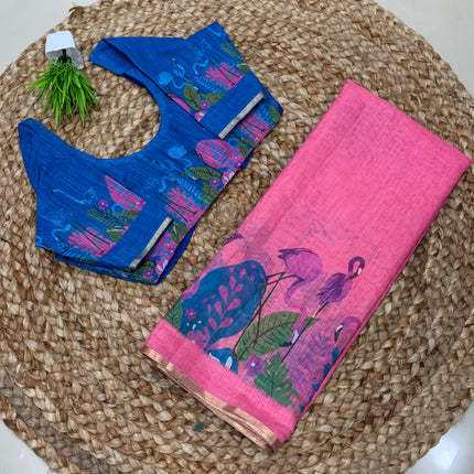 Saree With Stitched Blouse - (SIZE-36-40) - SWSB 478