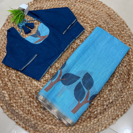 Saree With Stitched Blouse - (SIZE-40-44) - SWSB 472