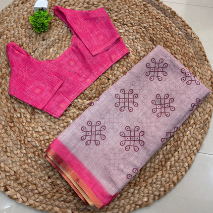 Saree With Stitched Blouse - (SIZE-34-38) - SWSB 484