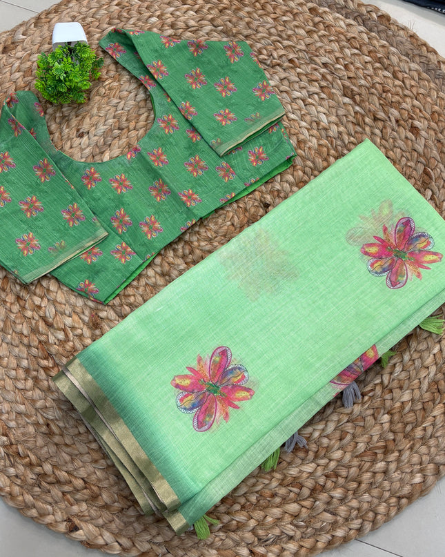 Saree With Stitched Blouse  - (SIZE-34-38) -SWSB 486