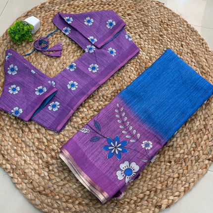 Saree With Stitched Blouse - (SIZE-40-44) - SWSB 503