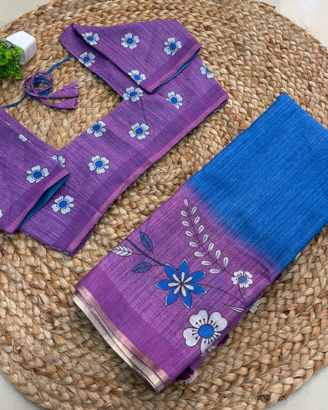 Saree With Stitched Blouse - (SIZE-40-44) - SWSB 503