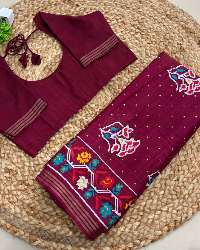 Saree With Stitched Blouse - (SIZE-40-44) - SWSB 505