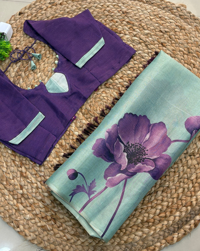 Saree With Stitched Blouse - (SIZE-36-40) - SWSB 494