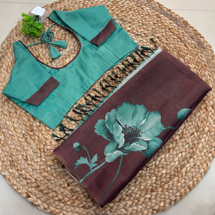 Saree With Stitched Blouse - (SIZE-38-42) - SWSB 497