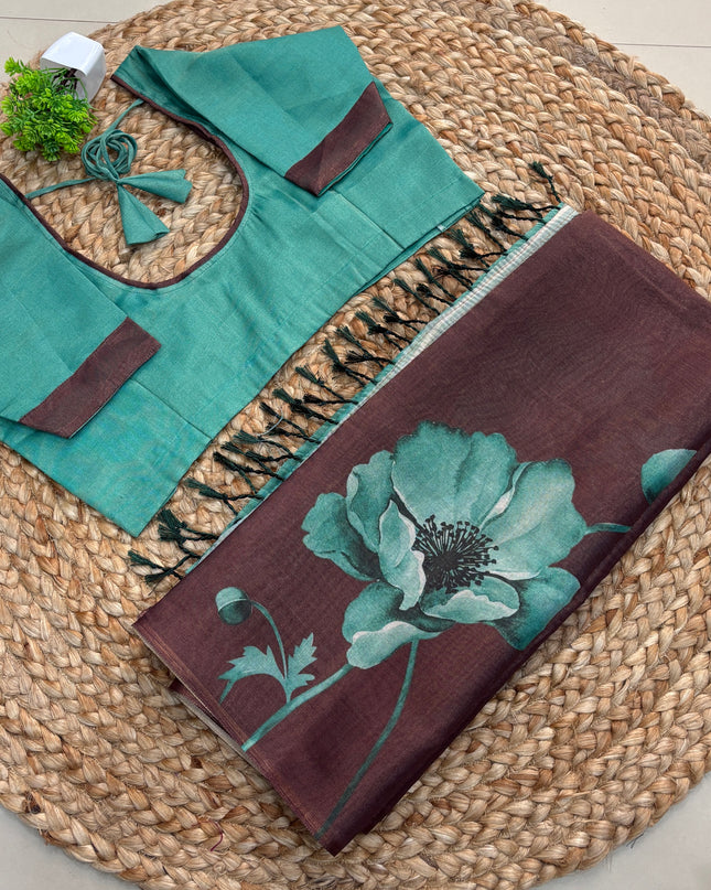 Saree With Stitched Blouse - (SIZE-38-42) - SWSB 497