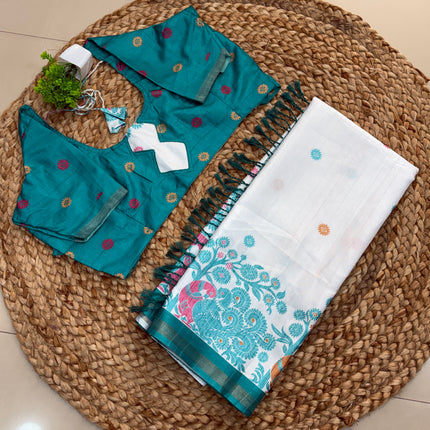 Saree With Stitched Blouse - (SIZE-40-44) - SWSB 502