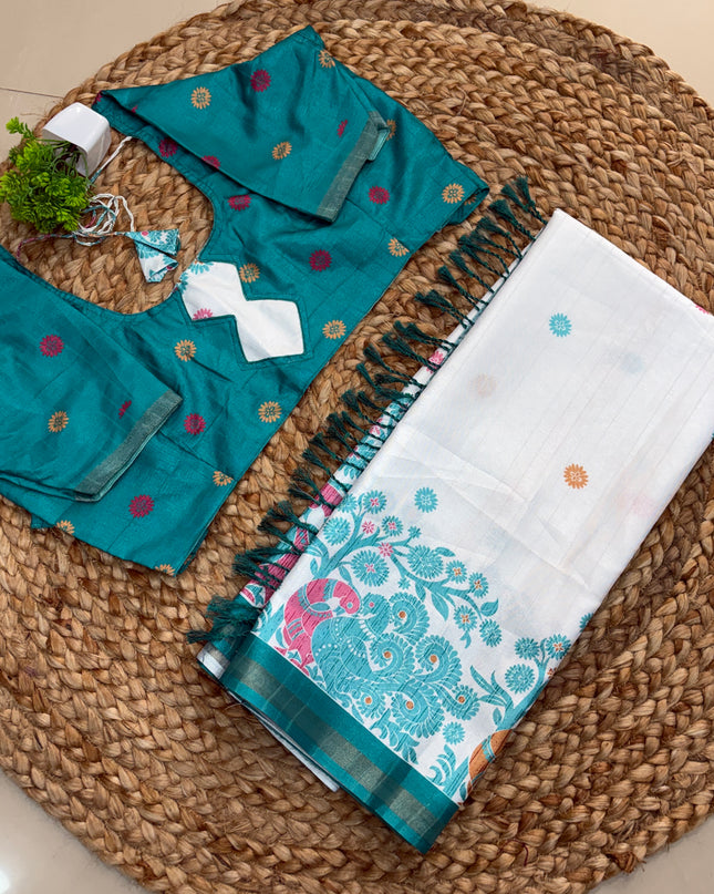 Saree With Stitched Blouse - (SIZE-40-44) - SWSB 502