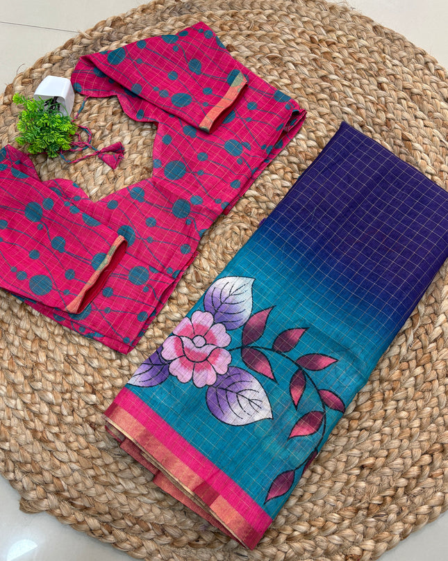 Saree With Stitched Blouse - (SIZE-38-42) - SWSB 496
