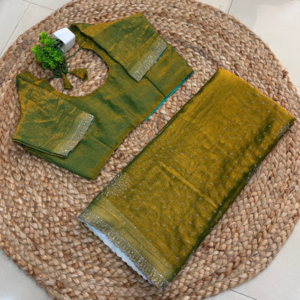 Saree With Stitched Blouse - (SIZE-38-42) - SWSB 498