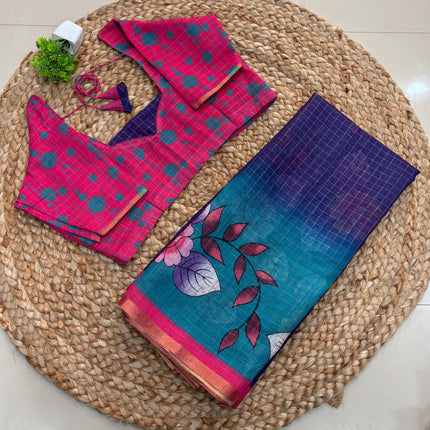 Saree With Stitched Blouse - (SIZE-38-42) - SWSB 499