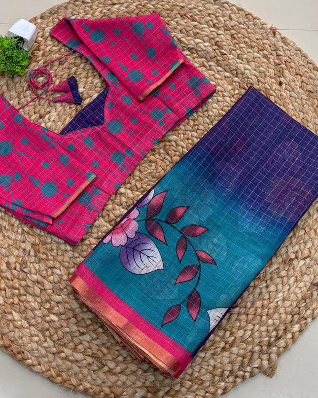 Saree With Stitched Blouse - (SIZE-38-42) - SWSB 499