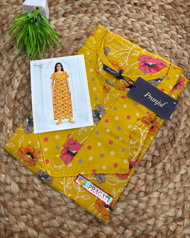 Pranjul Nighty - Zip Model(SIZE - L - 4XL) - PN 102