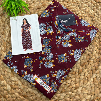 Pranjul Nighty - Button (SIZE - L - 4XL) - PN 105